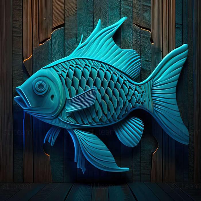 Blue neon fish